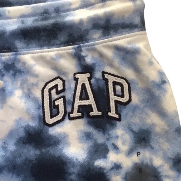 GAP NWT Blue White Tie Die Lightweight Casual Gym Sweat Shorts Size Small - Picture 3 of 7